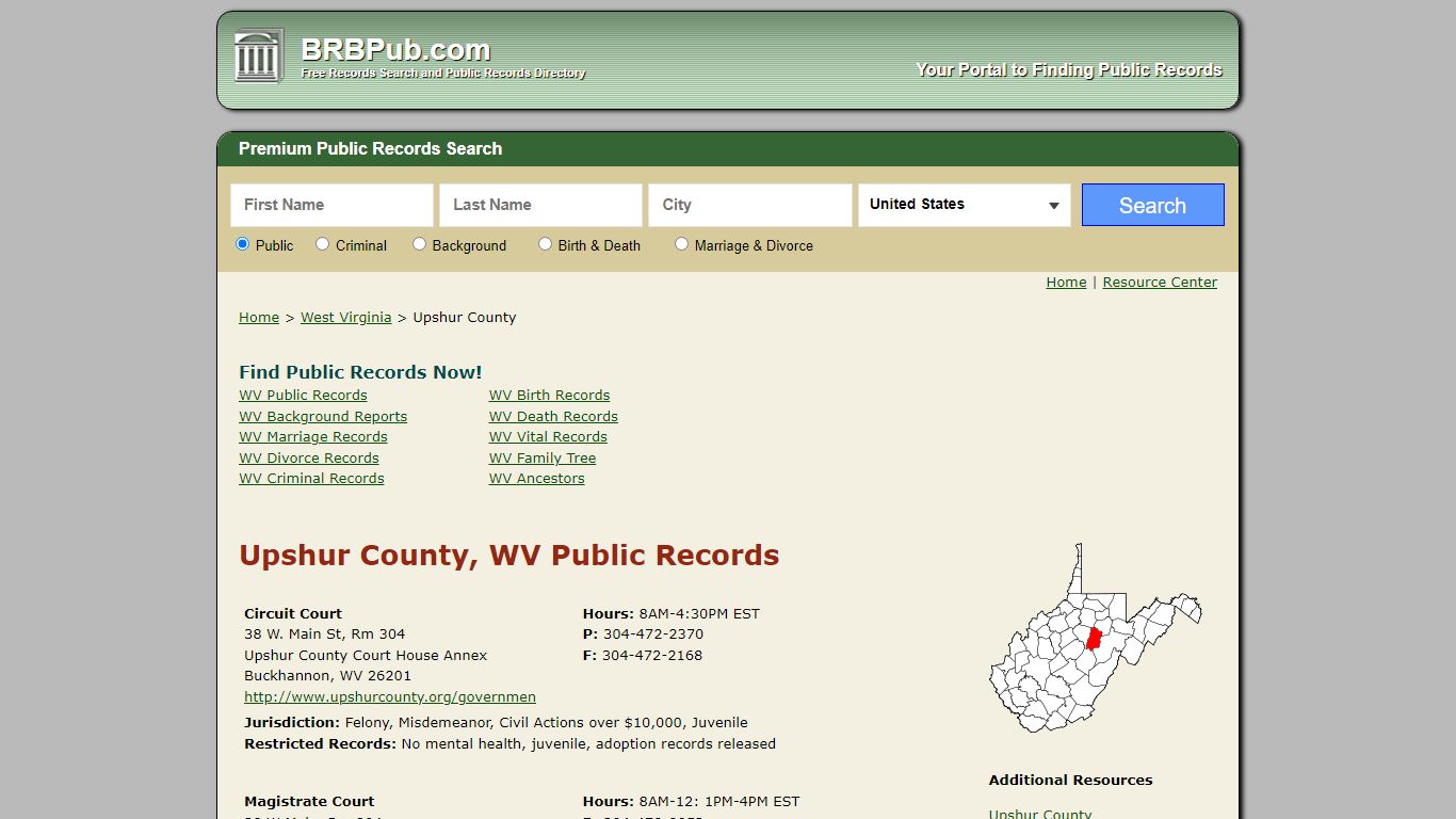 Upshur County Public Records | Search West Virginia ...